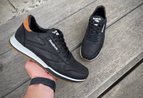 Чоловічі шкіряні кросівки Reebok Код: R17 чер - Зображення 6