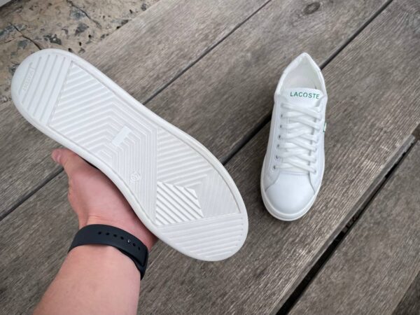 Чоловічі шкіряні кеди Lacoste Код: L6/4 бел - Зображення 4