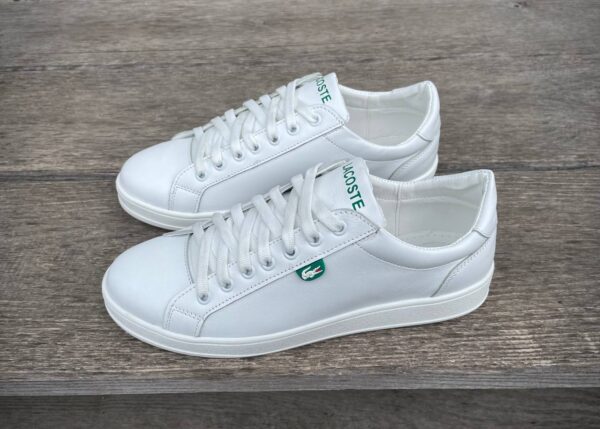 Чоловічі шкіряні кеди Lacoste Код: L6/4 бел