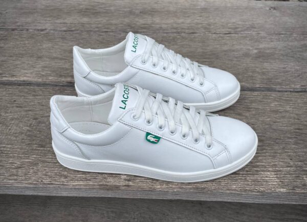 Чоловічі шкіряні кеди Lacoste Код: L6/4 бел - Зображення 8