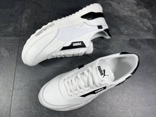 Чоловічі шкіряні кросівки Puma Код: К063 бел - Зображення 2