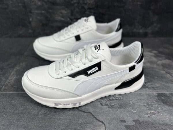 Чоловічі шкіряні кросівки Puma Код: К063 бел