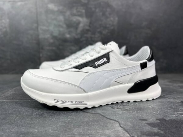 Чоловічі шкіряні кросівки Puma Код: К063 бел - Зображення 5