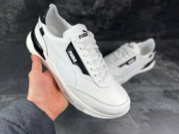 Чоловічі шкіряні кросівки Puma Код: К063 бел - Зображення 7