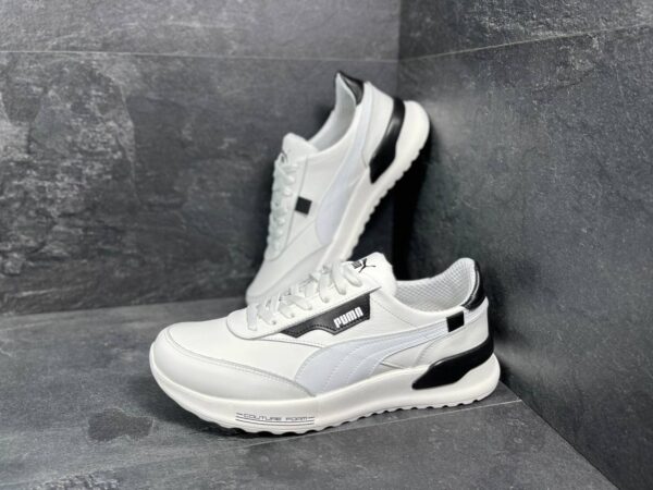 Чоловічі шкіряні кросівки Puma Код: К063 бел - Зображення 8