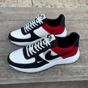 Чоловічі шкіряні кросівки Nike Код: 01-15/5 бел/чер/кр