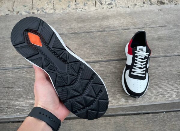 Чоловічі шкіряні кросівки Nike Код: 01-15/5 бел/чер/кр - Зображення 3