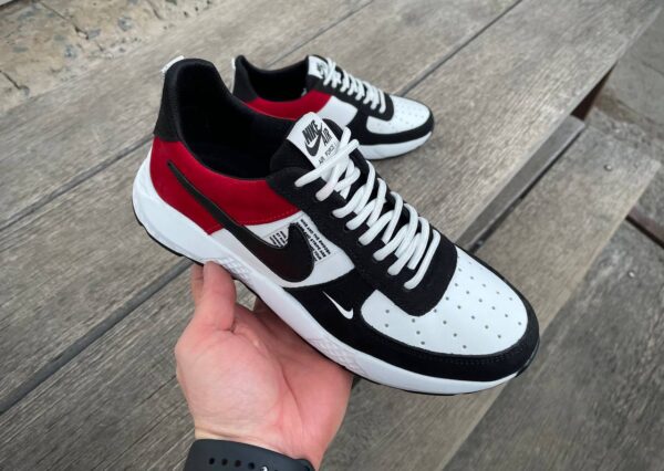 Чоловічі шкіряні кросівки Nike Код: 01-15/5 бел/чер/кр - Зображення 5