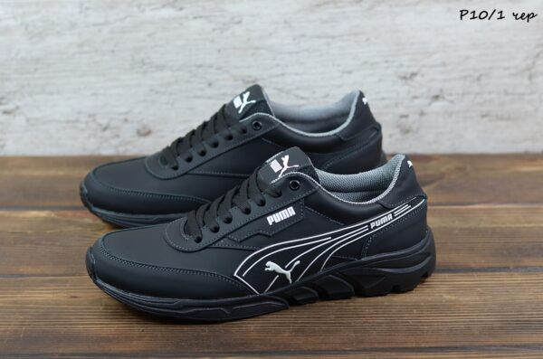 Мужские кожаные кроссовки Puma Код: P10/1 чер