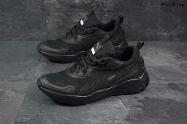 Мужские кожаные кроссовки Puma Код: РК-1 сер
