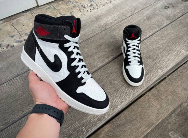 Чоловічі шкіряні кеди (кросівки) Nike Jordan Код: 01-62/21 чор/сір - Зображення 3