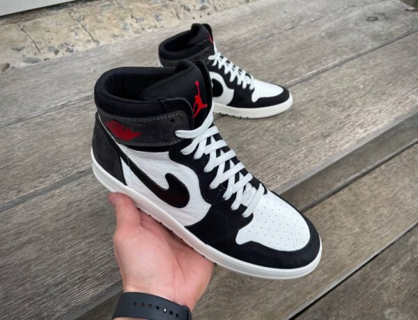 Чоловічі шкіряні кеди (кросівки) Nike Jordan Код: 01-62/21 чор/сір - Зображення 5