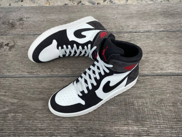 Чоловічі шкіряні кеди (кросівки) Nike Jordan Код: 01-62/21 чор/сір - Зображення 2