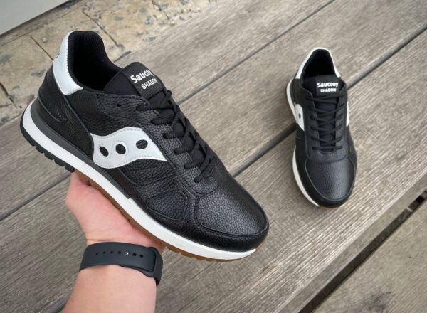 Чоловічі шкіряні кросівки Saucony Код: 01-71/12 чер/бел - Зображення 3