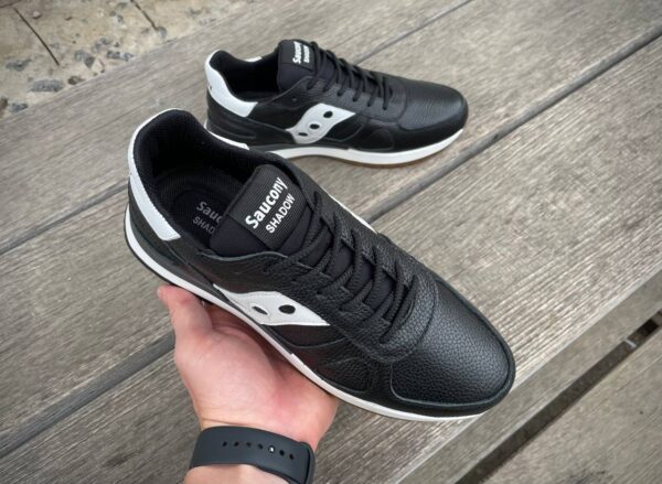 Чоловічі шкіряні кросівки Saucony Код: 01-71/12 чер/бел - Зображення 6
