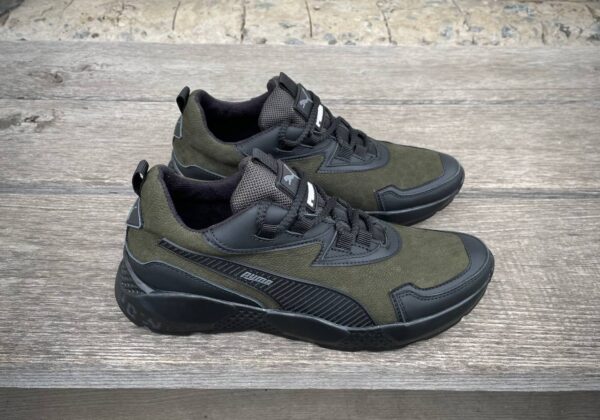 Чоловічі шкіряні кросівки Puma Код: РК-1 зел - Зображення 6