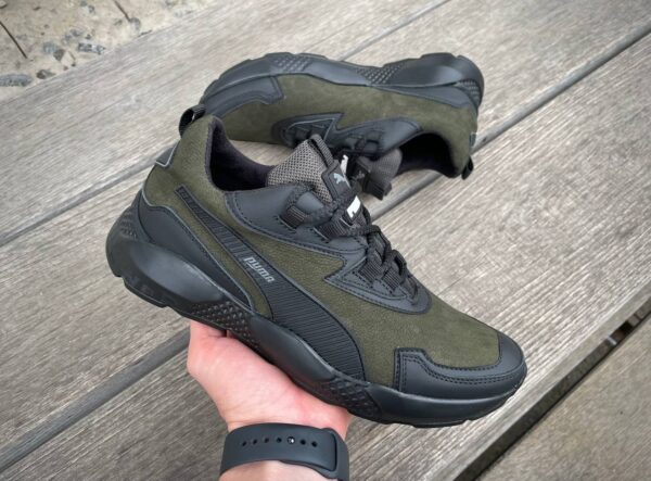 Чоловічі шкіряні кросівки Puma Код: РК-1 зел - Зображення 7