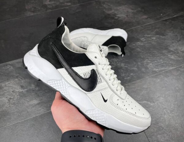 Чоловічі шкіряні кросівки Nike Код: 113 чорний/білий - Зображення 3