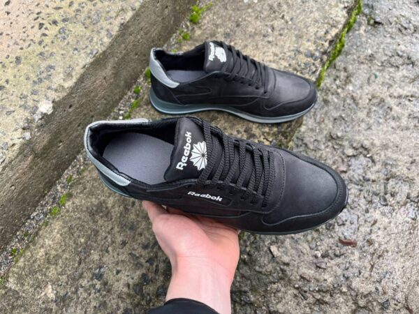 Чоловічі шкіряні кросівки Reebok Код: R17 чер/сер - Зображення 4