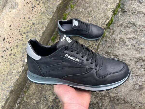 Чоловічі шкіряні кросівки Reebok Код: R17 чер/сер - Зображення 6