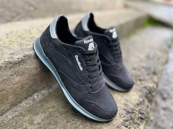 Чоловічі шкіряні кросівки Reebok Код: R17 чер/сер - Зображення 2