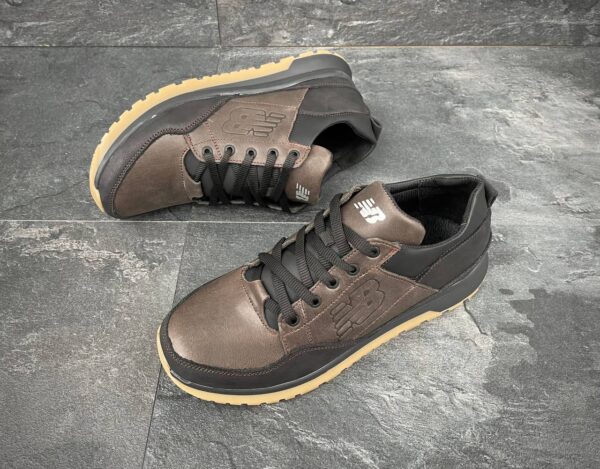 Чоловічі шкіряні кросівки New balance Код: 95 чер/кор - Зображення 7