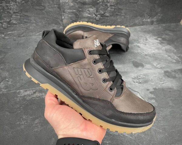 Чоловічі шкіряні кросівки New balance Код: 95 чер/кор - Зображення 4