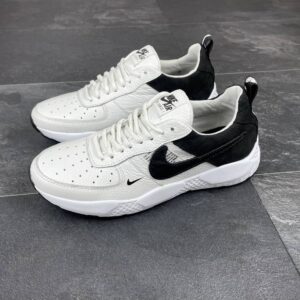 Чоловічі шкіряні кросівки Nike Код: 113 чорний/білий