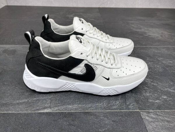 Чоловічі шкіряні кросівки Nike Код: 113 чорний/білий - Зображення 8