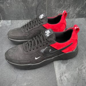 Чоловічі шкіряні кросівки Nike Код: М115 чор/чер