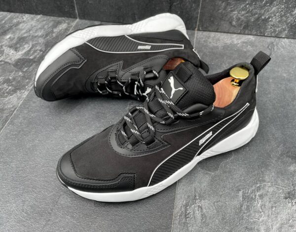 Чоловічі шкіряні кросівки Puma Код: К-1 чор/біл - Зображення 2