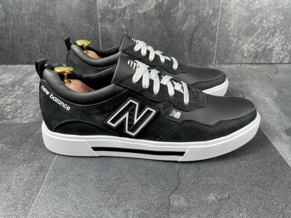 Чоловічі шкіряні кеди New Balance Код: NB кед чор/біл - Зображення 6
