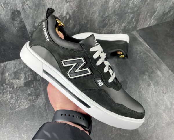 Чоловічі шкіряні кеди New Balance Код: NB кед чор/біл - Зображення 7