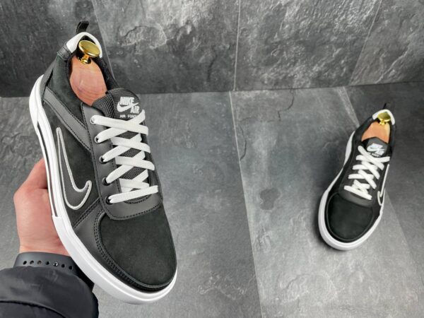 Чоловічі шкіряні кеди Nike Код: N-1 кед чор/біл - Зображення 5