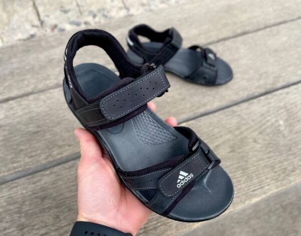 Чоловічі шкіряні сандалі Adidas Код: F50-1 чор - Зображення 3