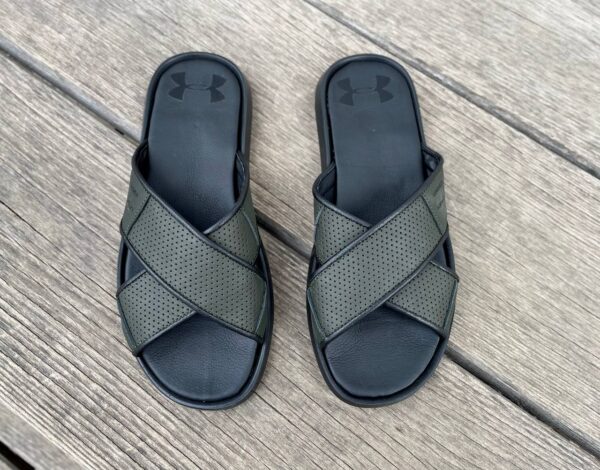 Чоловічі шкіряні шльопанці Under Armour Код: U 50 зел - Зображення 2
