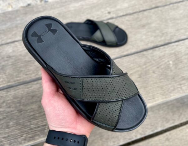 Чоловічі шкіряні шльопанці Under Armour Код: U 50 зел - Зображення 3