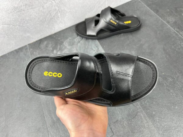 Чоловічі шкіряні шльопанці Ecco Код: Е35 чорний - Зображення 5