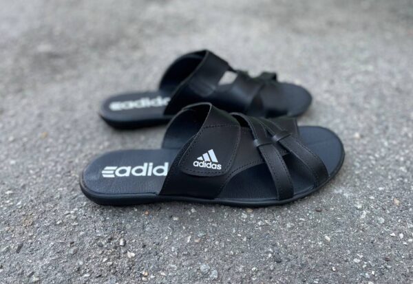 Чоловічі шкіряні шльопанці Adidas Код: 126 черн - Зображення 8