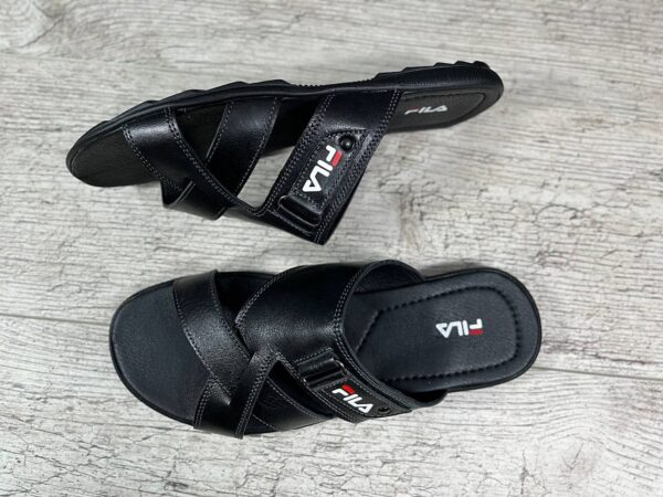 Чоловічі шкіряні шльопанці Fila Код: Ш30 чер - Зображення 5