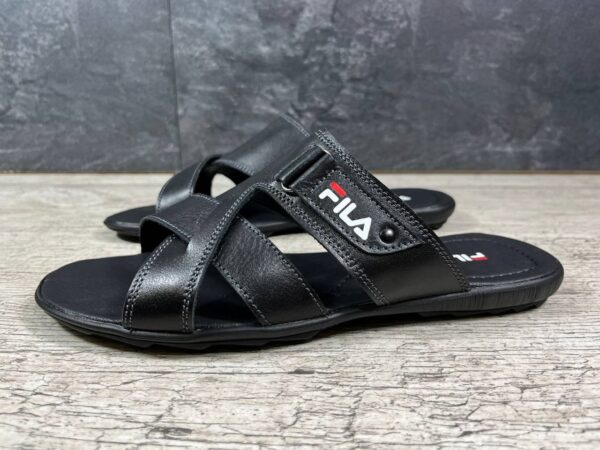 Чоловічі шкіряні шльопанці Fila Код: Ш30 чер - Зображення 6